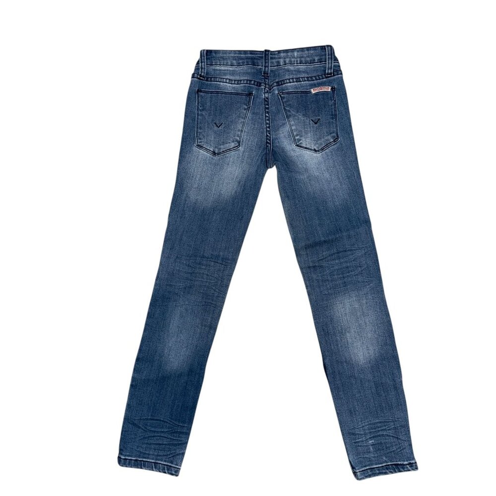 NWT Hudson Patchwork Skinny Jeans Girl's 7 Heavy Duty Blue Stretch Embroidered - Picture 5 of 8